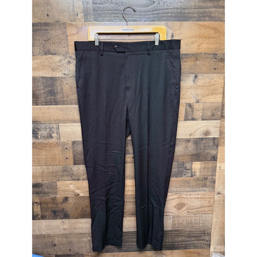 Vince‎ Camuto Mens Black Dress Pants VS1320CAVE W38 L32 Flat Front Tailored Fit